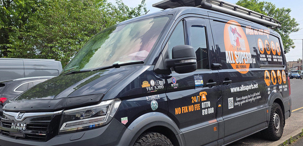 All Superb Gas Safe engineers and company van in Heald Green, South Manchester